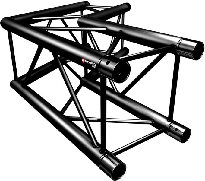 Naxpro-Truss FD 24 C22 120° 2 Weg Winkel RAL9005 - Schwarz - Seidenmatt