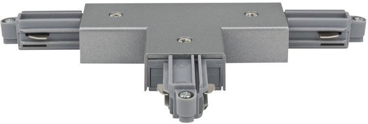 Left T-Connector, with power entry  Silver (RAL9006)