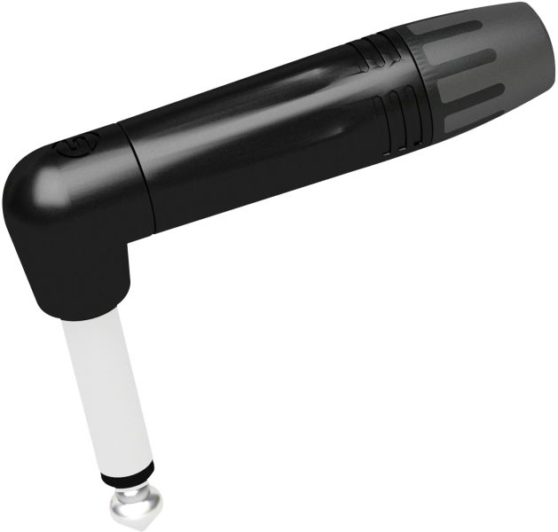 Seetronic Jack Plug 6.3 mm Mono - 90° Schwarzes Gehäuse - schwarze Endkappe