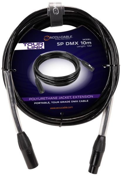 Accu Cable Tour Link 5P DMX 10m DMX-Kabel mit 5-poligem Stecker