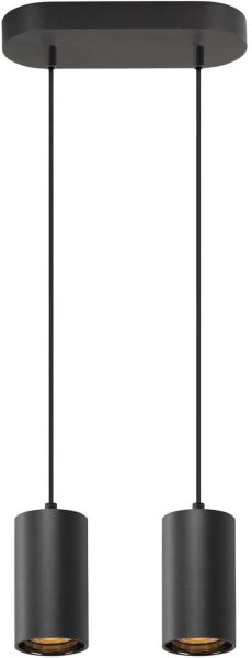 SLV ASTO TUBE, Pendelleuchte, GU10, Pendellänge 250 cm, max. 2x10W, schwarz