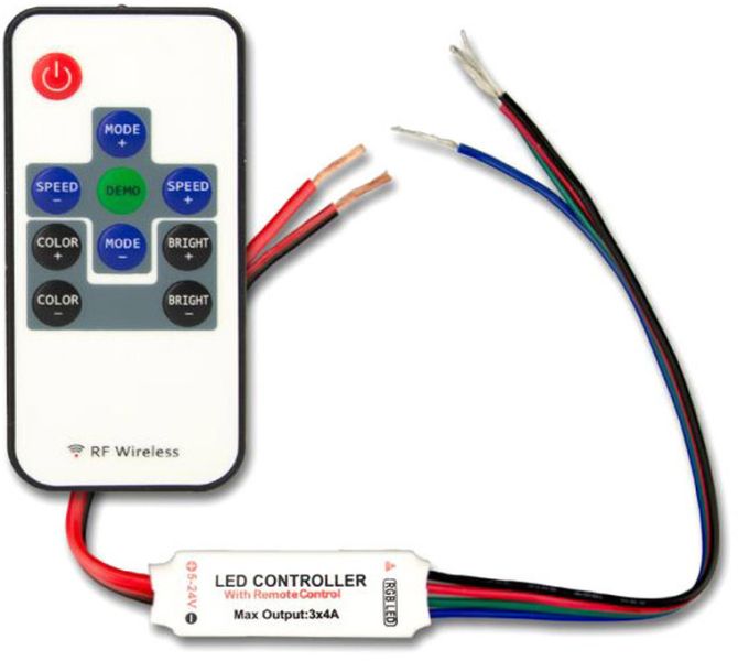 ISOLED LED Strip Mini RGB Funk-Fernbedienung, 3 Kanal, 12-24V DC 3x2A