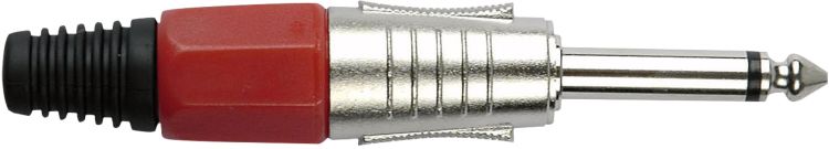 DAP 6.3 mm. Klinkeverbinder Mono, Nickel/ Endkappe Rot