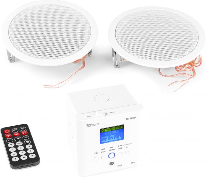 Power Dynamics BTW30SET Wandeinbau-Audiosystem mit 2x 15-W-Deckenlautsprechern