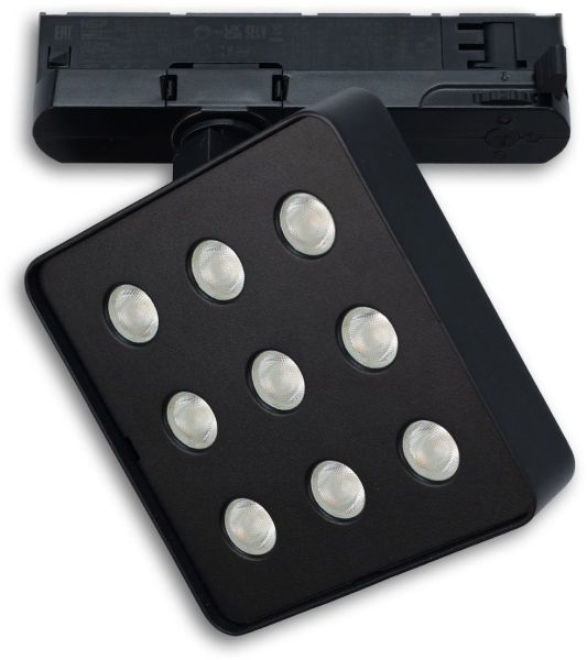 ISOLED 3-Phasen Schienen-Strahler MATRIX, 20W, 40°, schwarz, 3000K, UGR