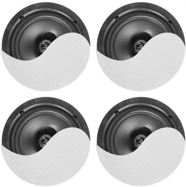 Power Dynamics NCBT604 Verstärktes Niedrigprofil-Deckenlautsprecher-Set BT 6,5" Weiß