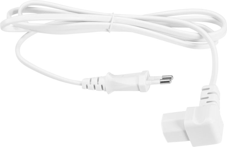 OMNITRONIC Kaltgeräte Netzkabel 2x0,75 1,5m C17 abgewinkelt ws