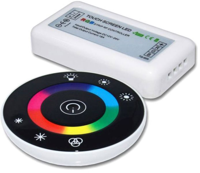 ISOLED Wireless Touch RGB PWM-Controller mit Funk-Fernbedienung Round, 12-24V DC 3x4A