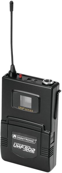 OMNITRONIC UHF-502 Taschensender 823-832MHz, inkl. Lavalier (CH B orange)