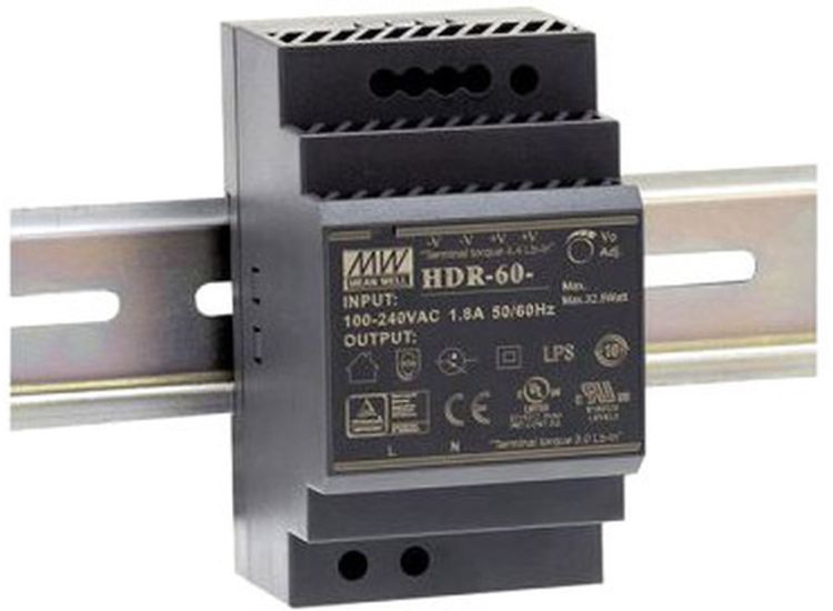 ISOLED LED Hutschienen-Trafo MW HDR-100-12, 12~13.8V/DC, 0-100W