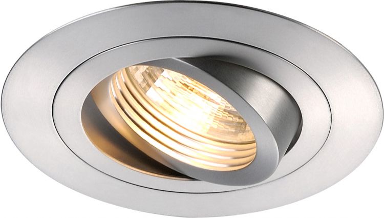 NEW TRIA XL ROUND GU10 Downlight, alu brushed, max. 50W, inkl. Clipfedern