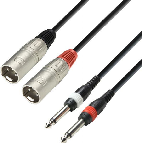 Adam Hall Cables K3 TMP 0300 - Audiokabel 2 x XLR-Stecker auf 2 x 6,3 mm M