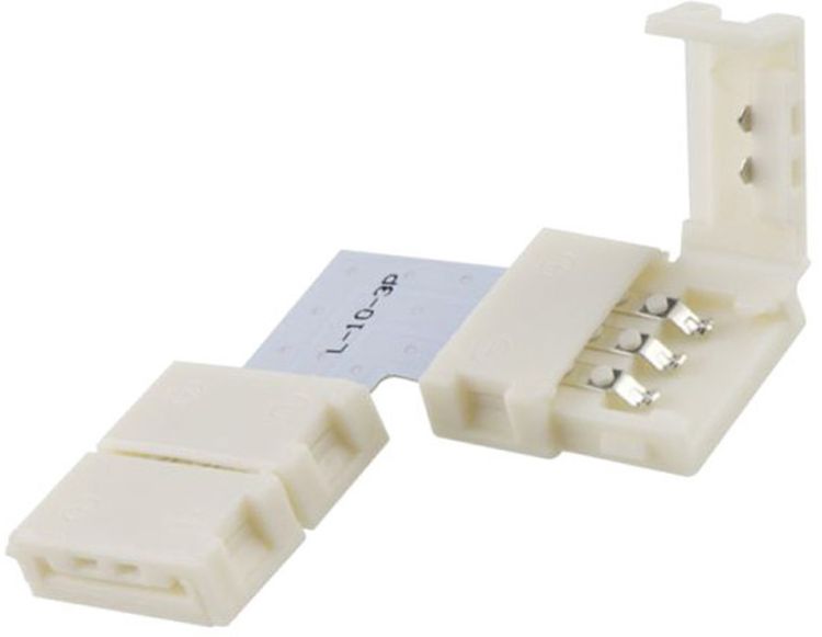 ISOLED Clip-Eck-Verbinder (max. 5A) für 3-pol. IP20 Flexstripes mit Breite 10mm, Pitch-Abstand