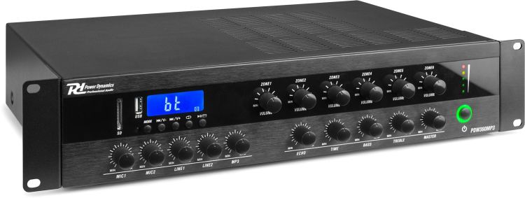 Power Dynamics PDW360MP3 PA-Mixer-Verstärker 360W/100V 6 Zonen