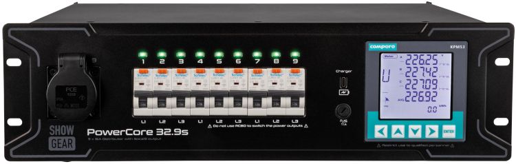SHOWGEAR PowerCore 32,9 s 1 + 9x Schuko + 1x Socapex Stromverteiler