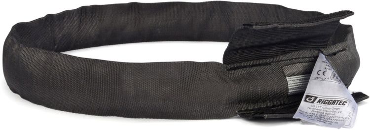 Riggatec Rundschlinge Steelflex Schwarz 2t. Nutzlänge:0,5 m - Umfang:1,0 m