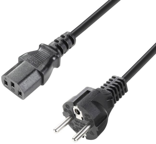 Adam Hall Cables 4 STAR PKD 0050 - Netzkabel | Adam Hall® IEC C13 x CEE 7/7 | 0,5 m