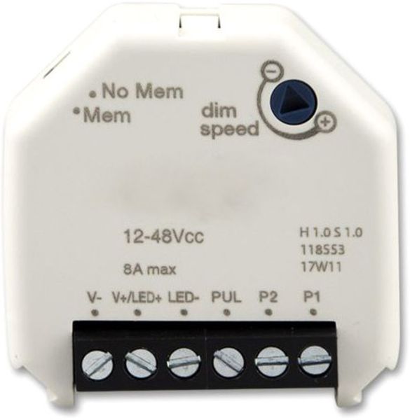 ISOLED Universal-Push PWM-Controller für LED Spots / Stripes, 1 Kanal, 12-24V 8A, 36-48V 6A
