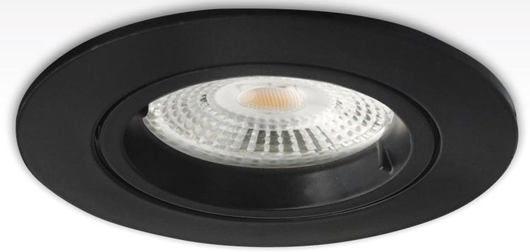 ISOLED Einbaurahmen rund, Lochausschnitt 68mm, schwarz, für GU10/MR16 Spots