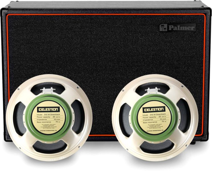 Palmer CAB 212 X GBK - Gitarren Lautsprecherbox mit Celestion Greenback 2 x 12, Closed-Back