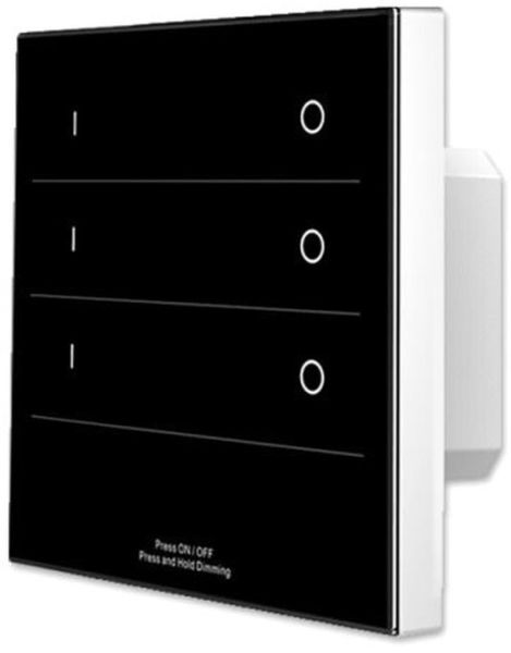 ISOLED Sys-Pro SingleColor 3 Zonen Einbau-Touch-Fernbedienung + DMX Output, schwarz, 230V
