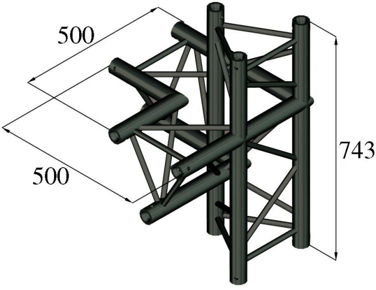 ALUTRUSS TRILOCK S-PAC-45 4-Weg-Stück / rechts