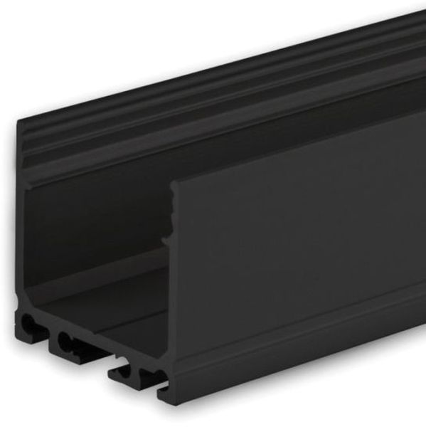 ISOLED LED Aufbauprofil SURF24 Aluminium schwarz eloxiert RAL 9005, 200cm