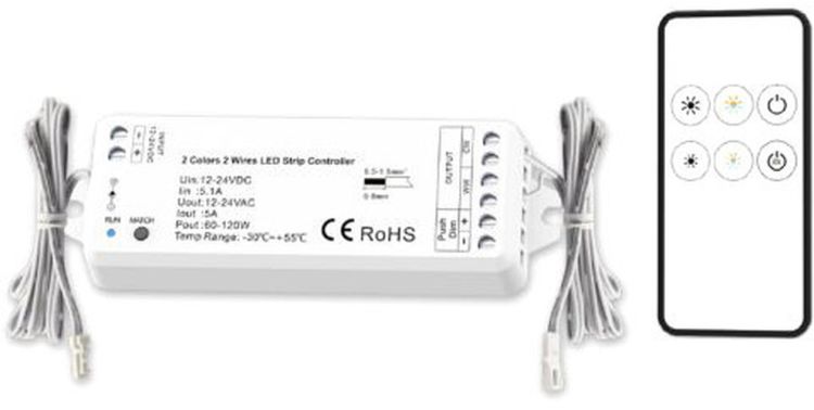 ISOLED LED weißdynamischer Push/Funk PWM-Controller MiniAMP inkl. Fernbedienung 12-24V DC, 5A