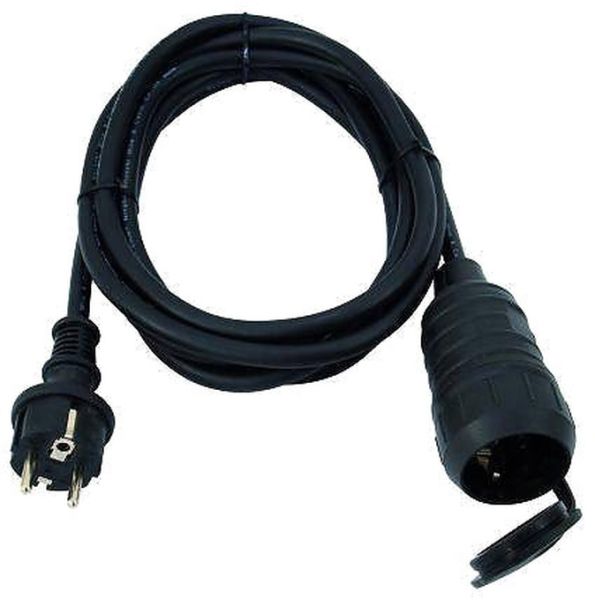 Schutzkontakt Verlängerung 3x1,5mm 5,0m konfektioniert mit Kunststoff Stecker/Kupplung IP44