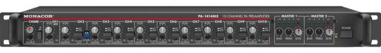 MONACOR PA-1414MX 10-Kanal-ELA-Vorverstaerker