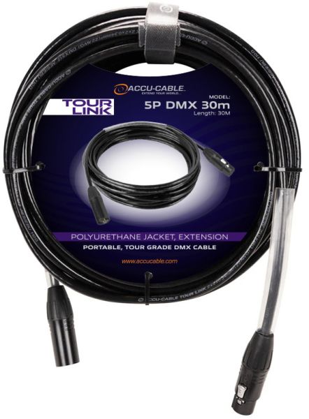 Accu Cable Tour Link 5P DMX 30m DMX-Kabel mit 5-poligem Stecker