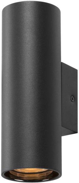 SLV ASTO TUBE, Wandaufbauleuchte, zylindrisch, max. 2x10W, schwarz