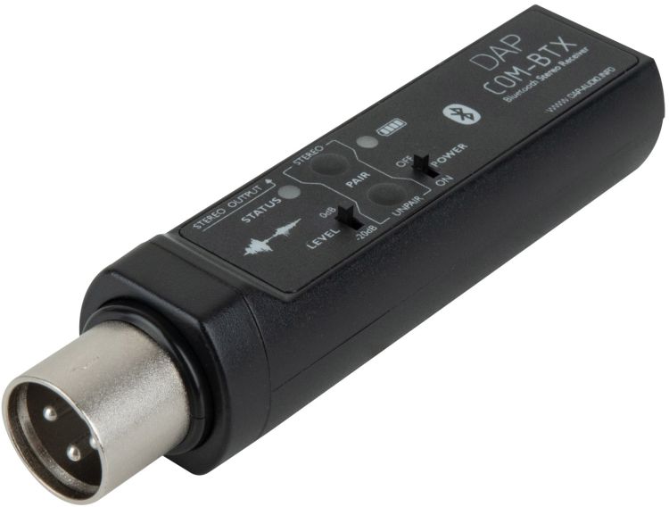 DAP-Audio COM-BTX BT 5.0 Audio Receiver XLR-Empfänger für Stereo/Mono und Master/Slave