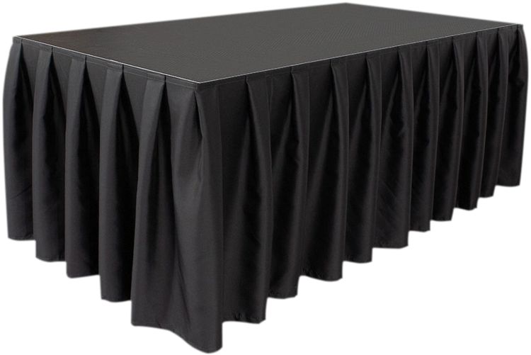 Wentex Stage Skirt MCS 300 g/m² Schwarz - 620 (W) x 100 (H) cm - gefaltet