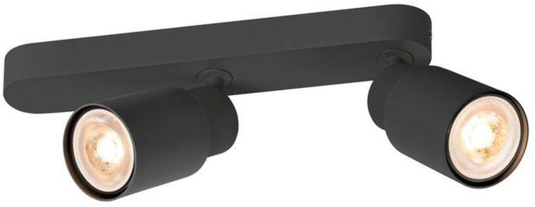 SLV PURI 2.0 Tube, Wand- und Deckenaufbauleuchte, asymmetrisch, 2 x max. 6W GU10, schwarz