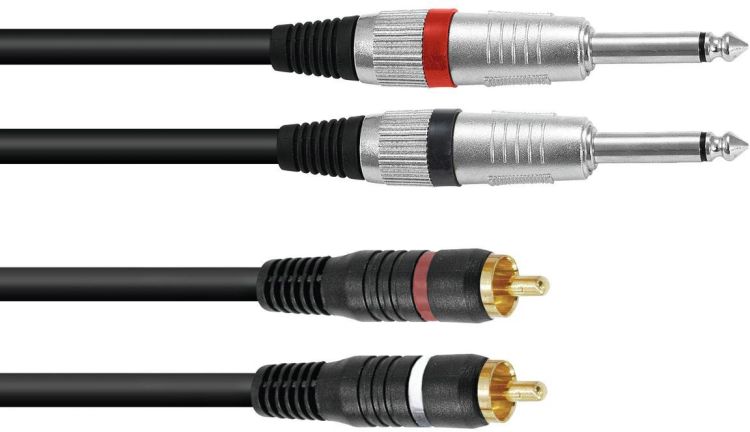 OMNITRONIC Adapterkabel 2xKlinke/2xCinch 1,5m sw