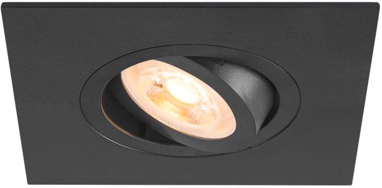 SLV NEW TRIA® 75 XL, Deckeneinbauleuchte, quadratisch, max. 10W, GU10, schwarz