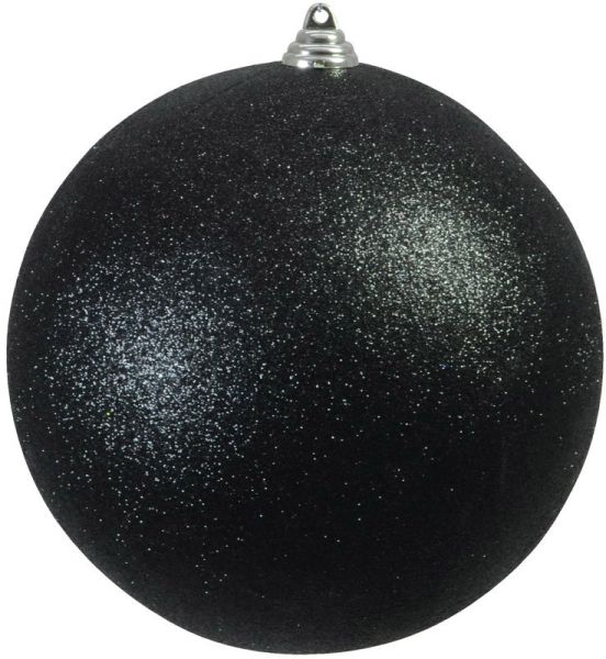 EUROPALMS Dekokugel 20cm, schwarz, glitzer