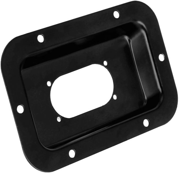 Adam Hall Hardware 87086 BLK - Stahl-Einbauschale für powerCON® TRUE1 Kombi-Buchse, schwarz