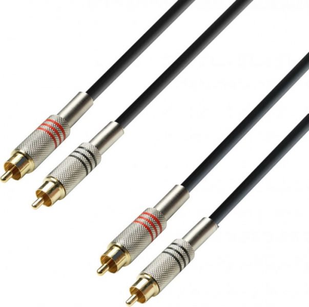 Adam Hall Cables K3 TCC 0600 Audiokabel 2 x Cinch male auf 2 x Cinch male