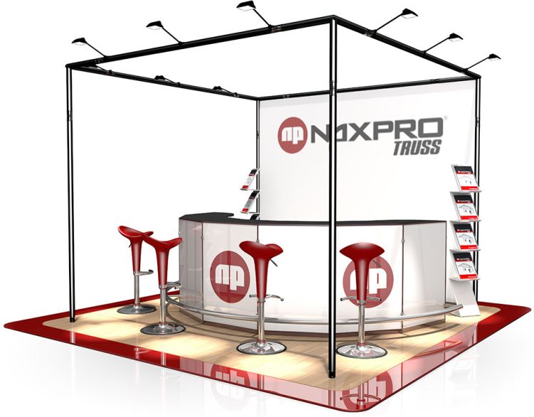 Messestand FD 31 - 3 x 3 x 2,5 m (LxBxH) - 9 m² RAL9005 - Schwarz - Seidenmatt