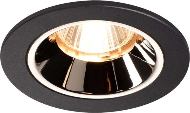 SLV NUMINOS® DL S, Indoor LED Deckeneinbauleuchte schwarz/chrom 2700K 40° inkl. Blattfedern