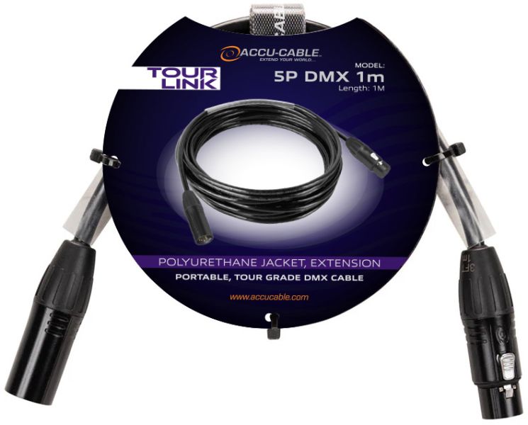 Accu Cable Tour Link 5P DMX 1m - DMX-Kabel mit 5-poligem Stecker