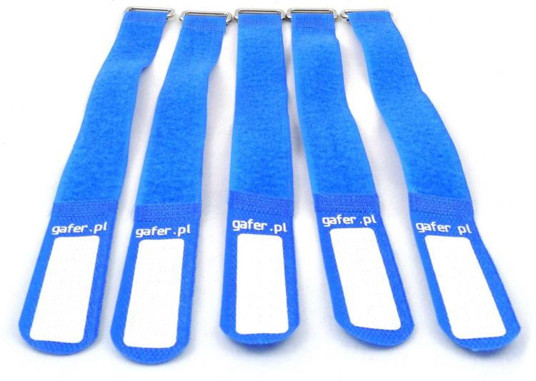 GAFER.PL Kabelbinder Klettverschluss 25x400mm 5er Pack blau