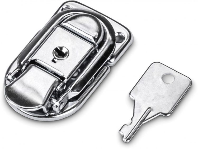 Adam Hall Hardware 1907 M10 AH - 10 x Serrure à tirette petite, verrouillable, nickelée en