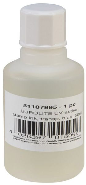 EUROLITE UV-aktive Stempelfarbe, transparent blau, 50ml