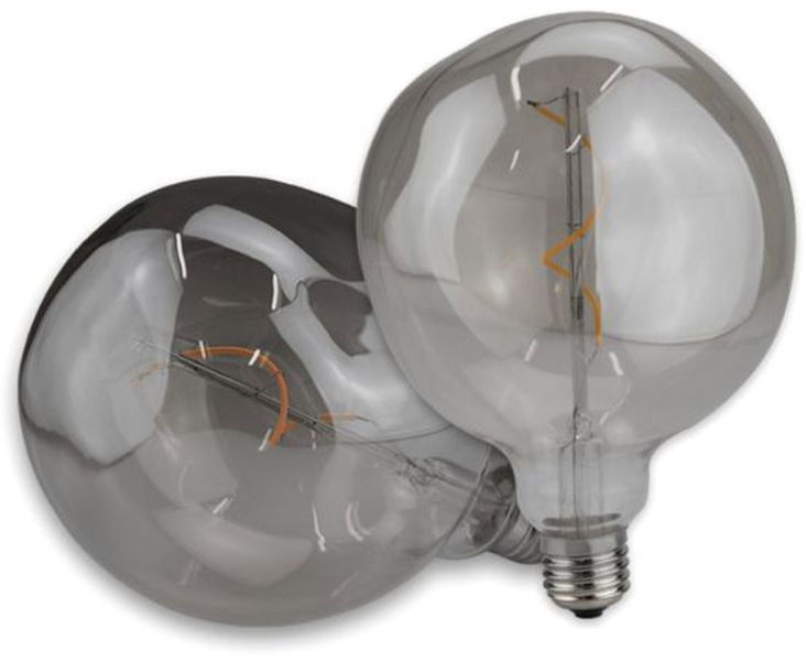 ISOLED E27 Vintage Line LED Dekobirne 125, 4W ultrawarmweiß, Glas smoky, dimmbar