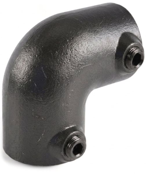 Riggatec Rohrverbinder Bogen 90° für 48,3 mm Rohr in Schwarz