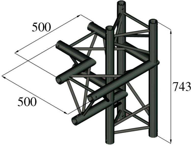 ALUTRUSS TRILOCK S-PAC-44 4-Weg-Stück / links