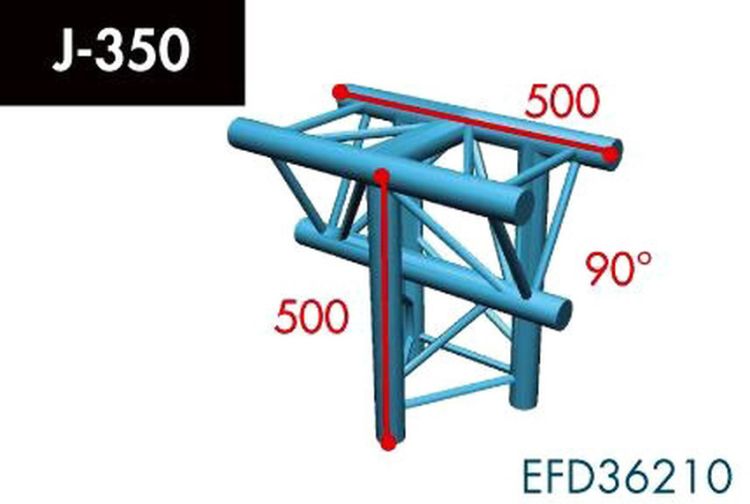X3K-30/H (Heavy Duty) J-350 3-Weg T-Stück, Winkel 90°, Spitze un